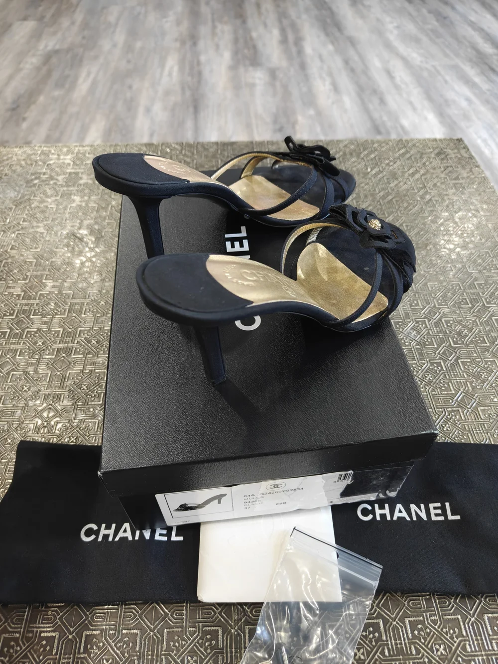 CHANEL Women's Black Camellia Mules 3